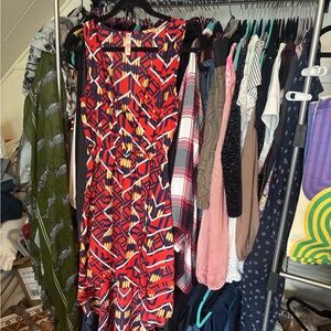 Red Sleeveless Scoop Neck Midi Sundress